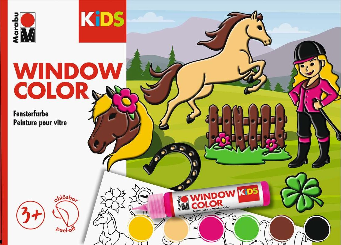 Marabu - Window Color Vinduesmaling Til Børn - 6X25 Ml Motiver