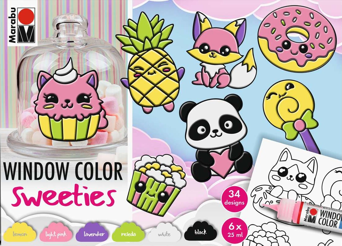 Marabu - Window Color Sweeties Vinduesmaling - 6X25 Ml Motiver
