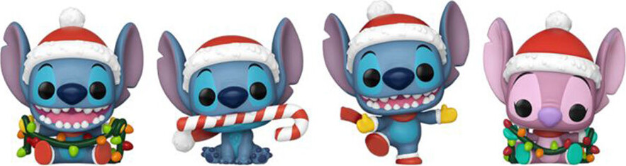 Funko Pocket Pop - Stitch Keychain - Nøglering 4-Pak - Holidays