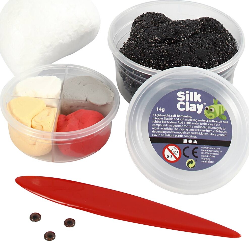 Diy Kit - Silk Clay Og Foam Clay - Funny Friends - Monster - Sort