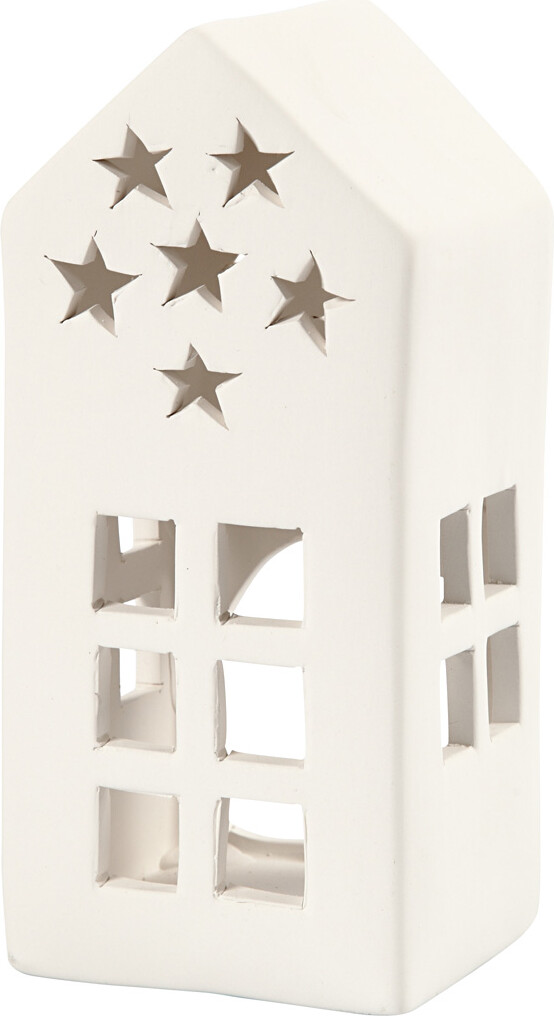 Fyrfadsstage - H 16 Cm - Str 7X7 Cm - Hvid - 8 Stk