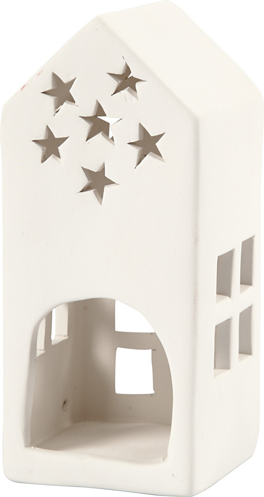 Fyrfadsstage - H 16 Cm - Str 7X7 Cm - Hvid - 8 Stk