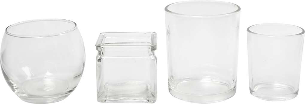 Fyrfadsstager I Glas - Assorteret - 72 Stk
