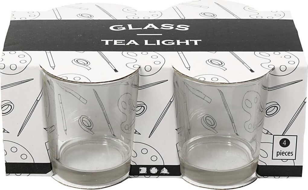 Fyrfadsstager I Glas - H 6 5 Cm - Ø 4 5 Cm - 4 Stk