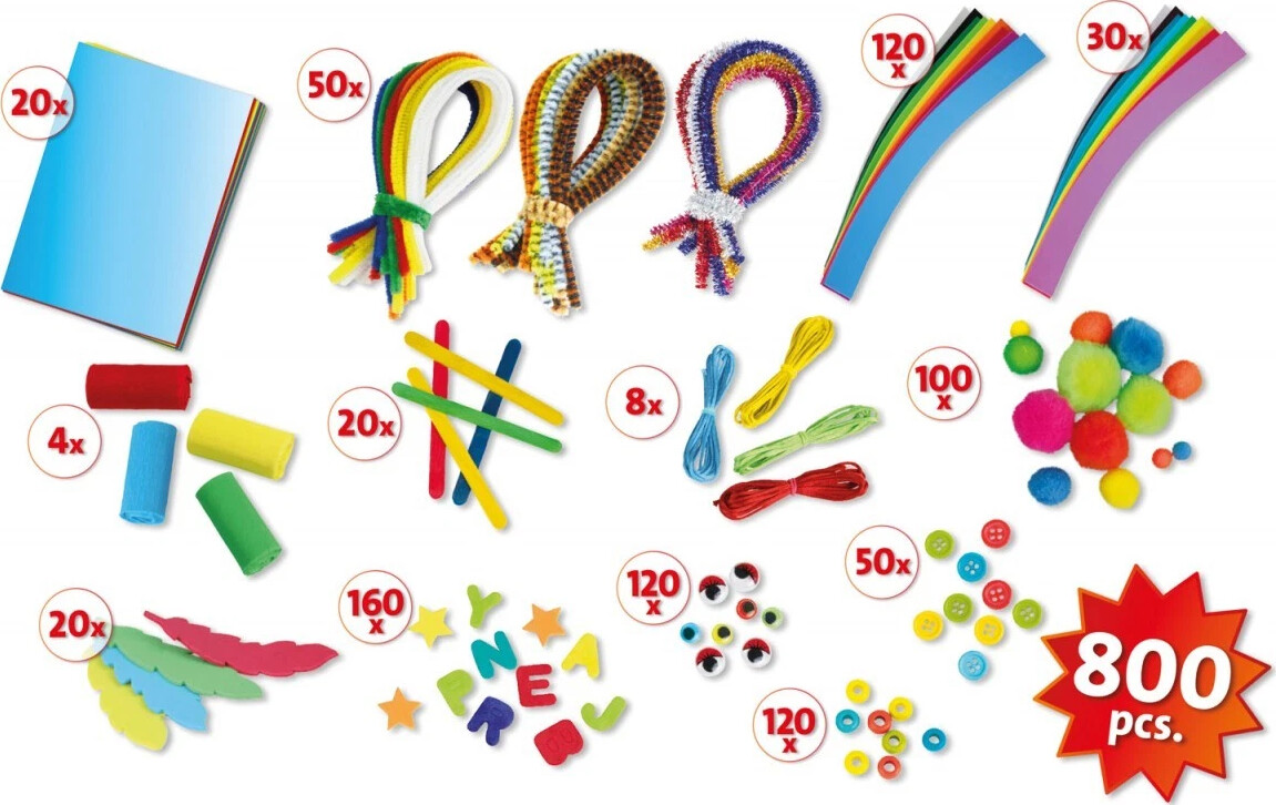Kreativ Kasse Til Børn - Jumbo - Grøn - 800 Dele - Lena
