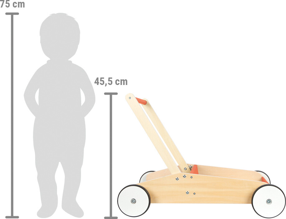 Small Foot - Gåvogn I Træ - Kobber Rød