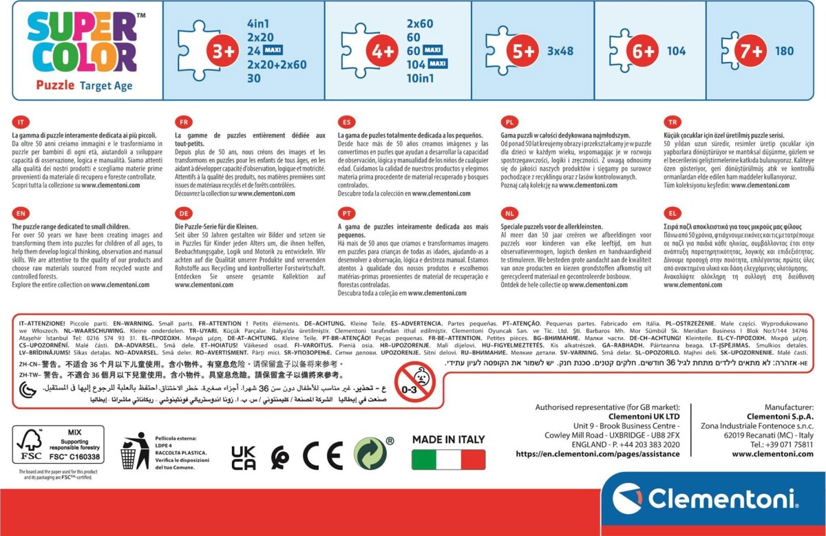 Clementoni Puslespil - Gabbys Dukkehus - Color - 4 Puslespil