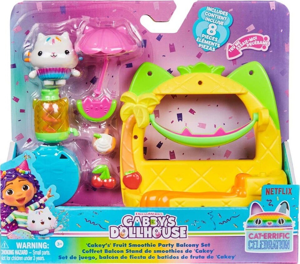 Gabbys Dukkehus - Cakey S Frugt Smoothie Festbalkon Figur Sæt