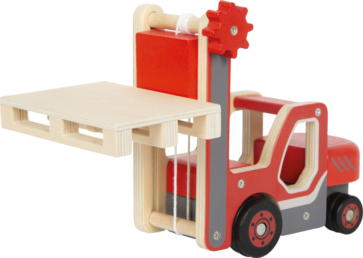 Gaffeltruck Legetøj I Træ - Inkl Palle - Rød - Small Foot