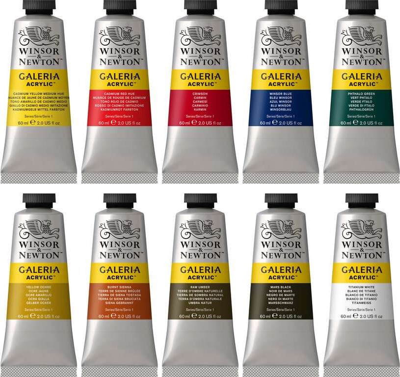 Winsor Newton - Galeria Akrylmaling Sæt - 10X60 Ml