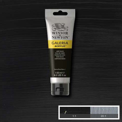 Winsor Newton - Galeria Akrylmaling - Lamp Black 120 Ml