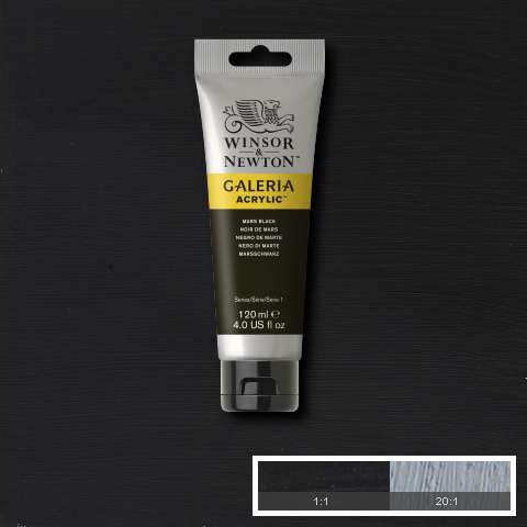 Winsor Newton - Galeria Akrylmaling - Mars Black 120 Ml