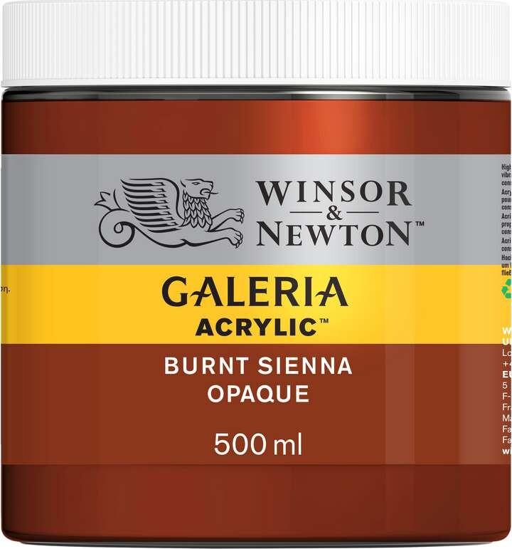 Winsor Newton - Galeria Akrylmaling - Burnt Sienna Opaque 500 Ml