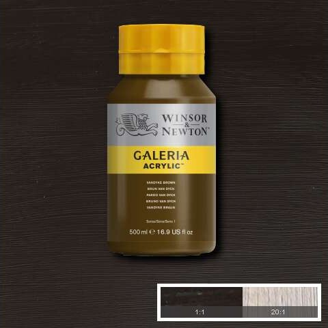 Winsor Newton - Galeria Akrylmaling - Vandyke Brown 500 Ml