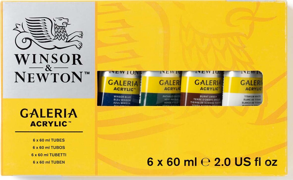 Winsor Newton - Akrylmaling Sæt - 6X60 Ml