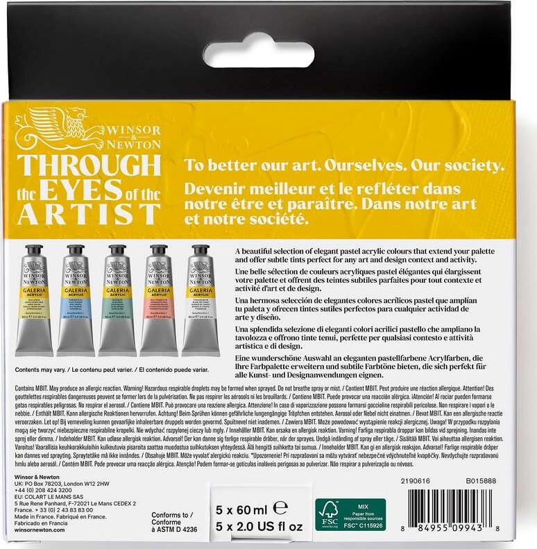 Winsor Newton - Galeria Acrylic - Pastel Set - 5X60 Ml