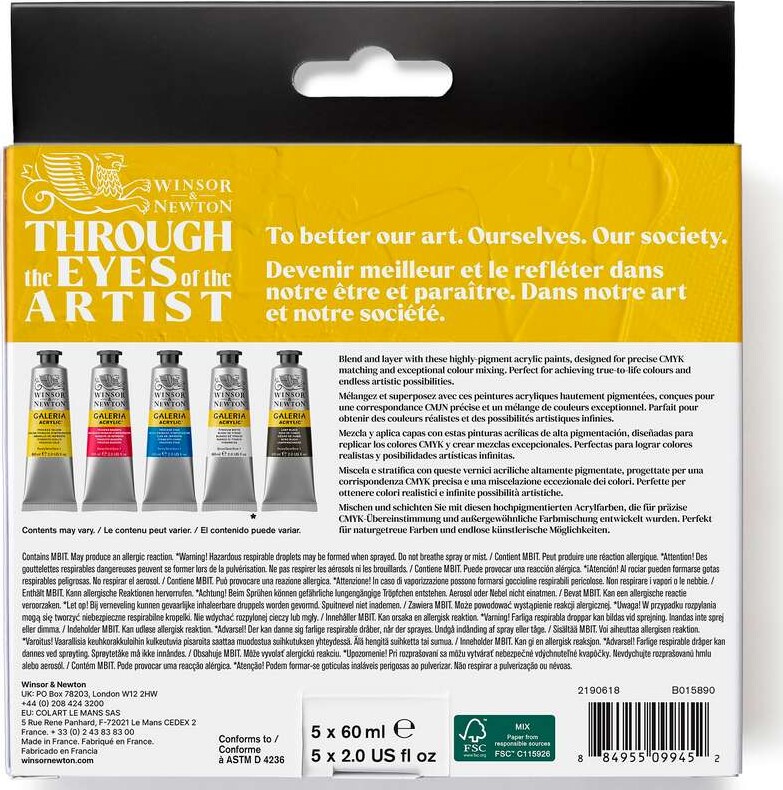 Winsor Newton - Galeria Acrylic - Process Set - 5X60 Ml
