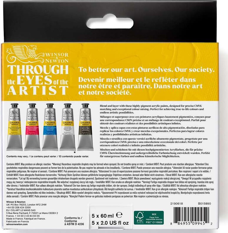 Winsor Newton - Galeria Acrylic - Process Set - 5X60 Ml