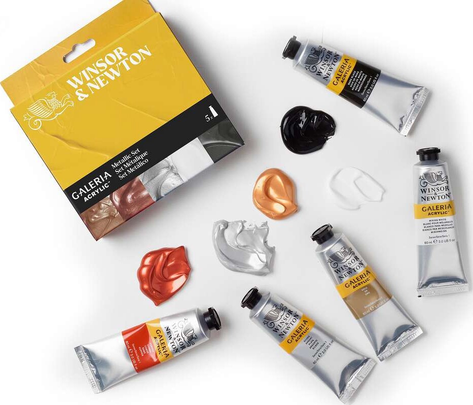 Winsor Newton - Galeria Acrylic - Metallic Set - 5X60 Ml