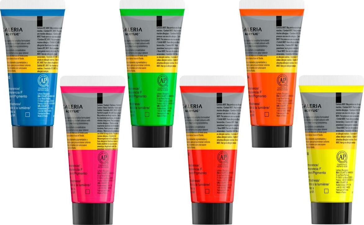 Winsor Newton - Galeria Acrylic - Fluorescent Set - 6X20 Ml