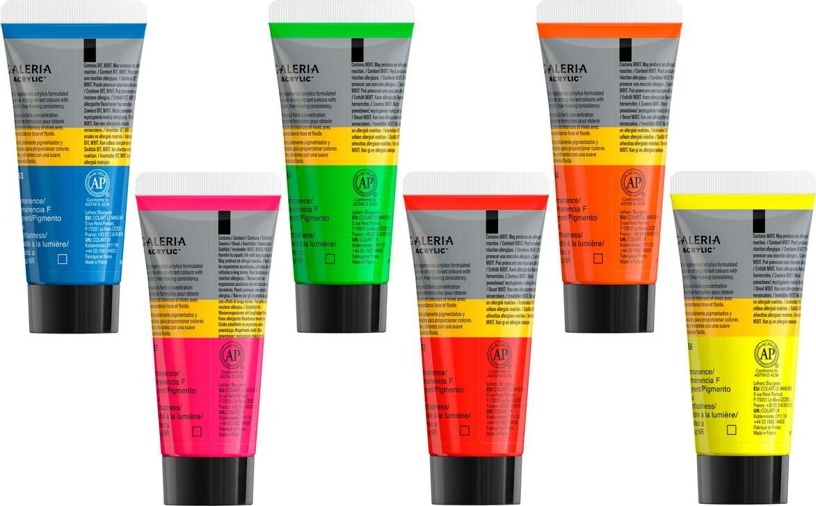 Winsor Newton - Galeria Acrylic - Fluorescent Set - 6X20 Ml