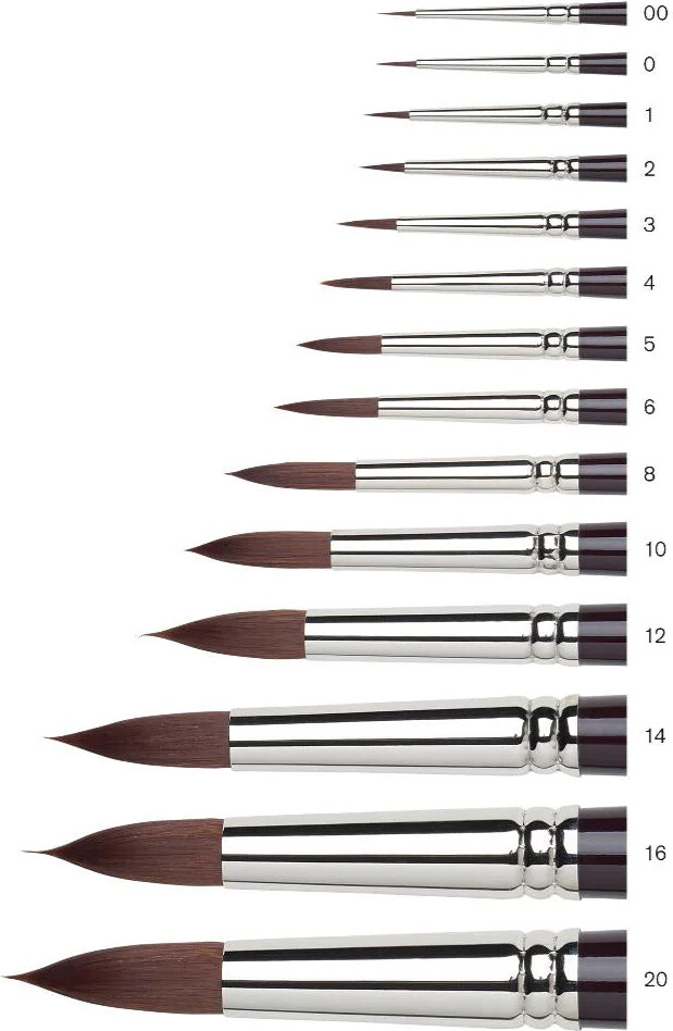 Winsor Newton - Galeria Akryl Pensel - Rund - Kort Skaft - Str 6