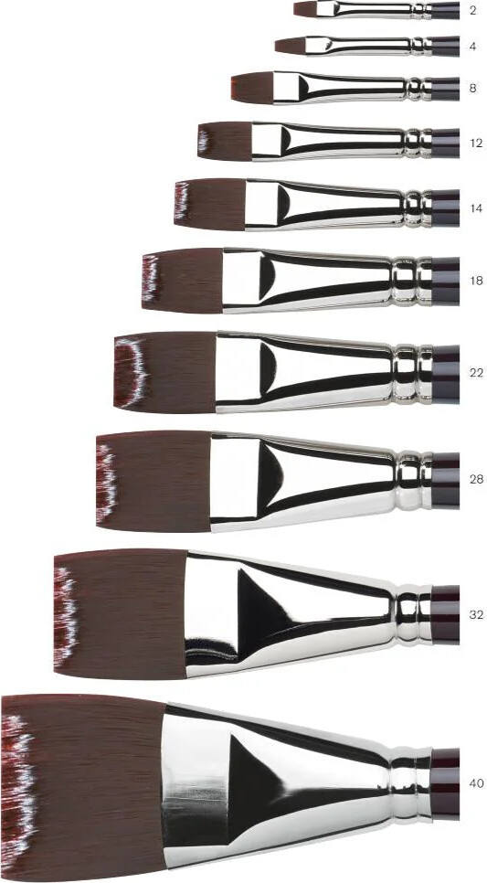 Winsor Newton - Galeria Akryl Pensel - Flad - Kort Skaft - Str 4