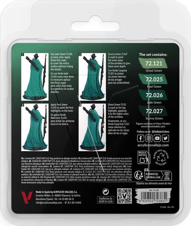 Vallejo - Game Color - Cold Green Color Set - 4X18 Ml