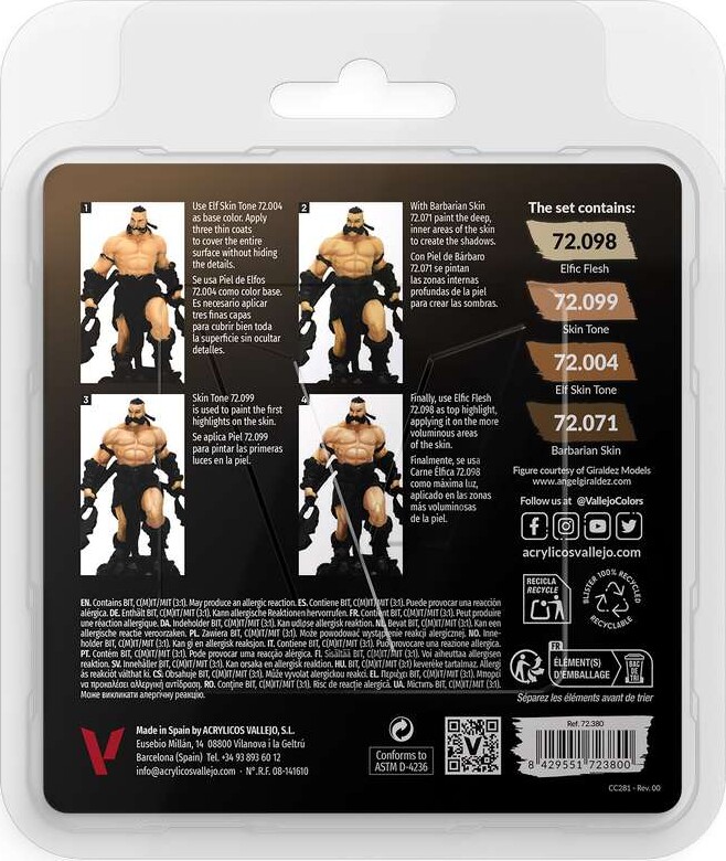 Vallejo - Game Color - Tanned Skin Set - 4X18 Ml - 72380