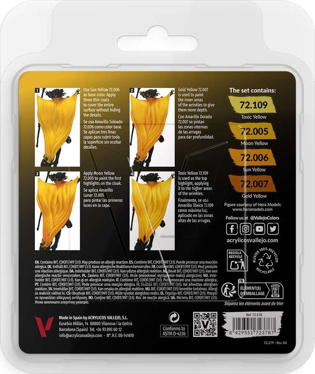 Vallejo - Game Color - Yellow Color Set - 4X18 Ml