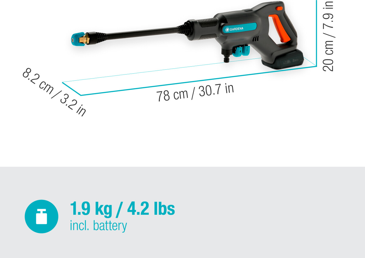 Gardena - Højtryksrenser Aquaclean - 2418V - Inkl Batteri