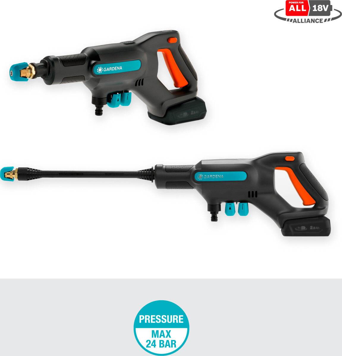 Gardena - Højtryksrenser Aquaclean - 2418V - Inkl Batteri