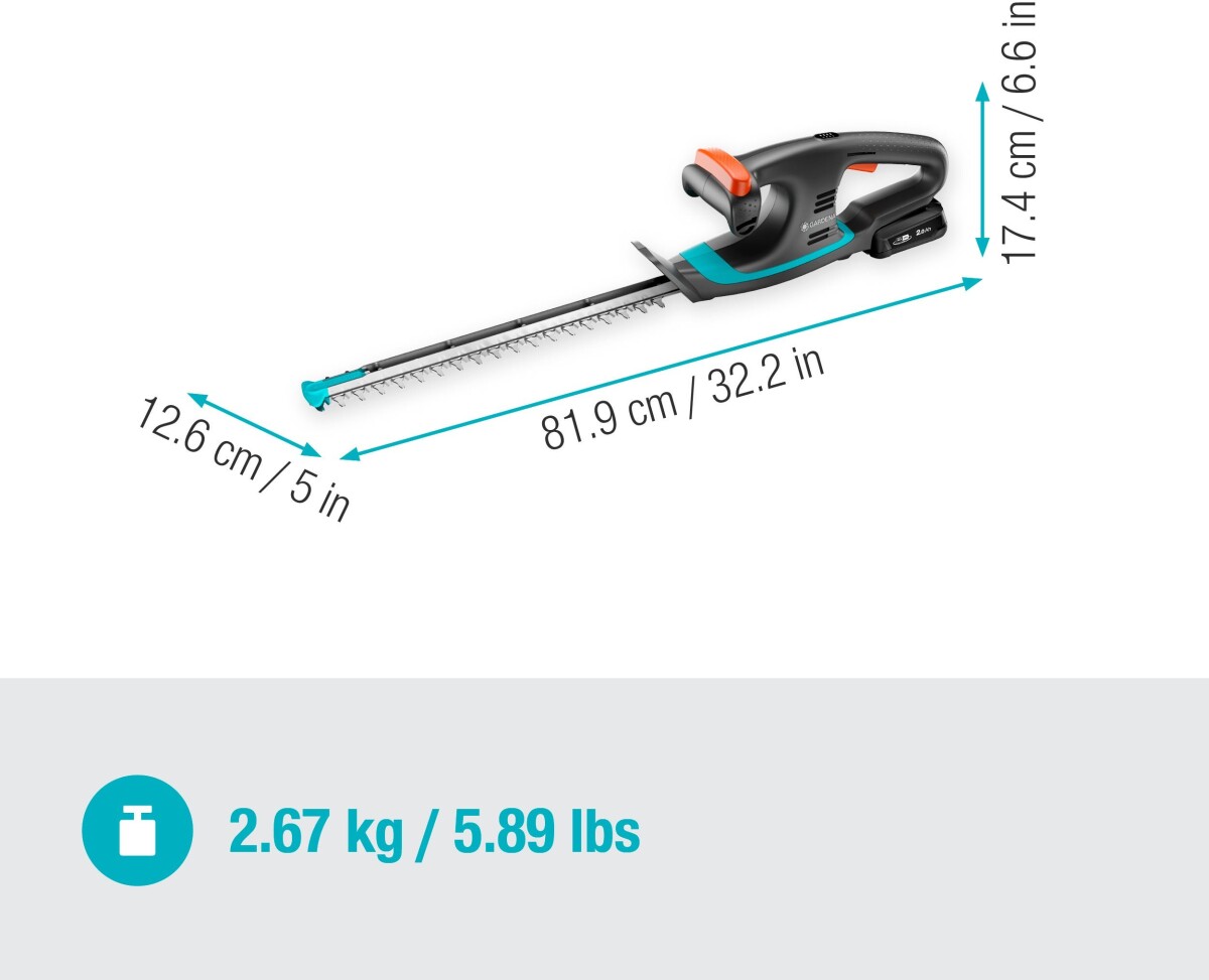 Gardena - Easycut 4018V - Hækkeklipper På Batteri Sæt