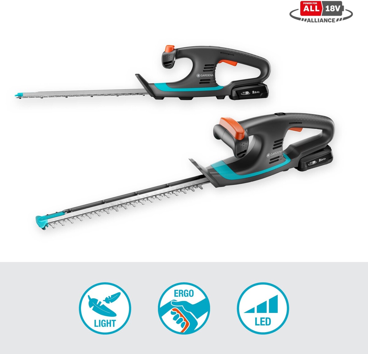 Gardena - Easycut 4018V - Hækkeklipper På Batteri Sæt