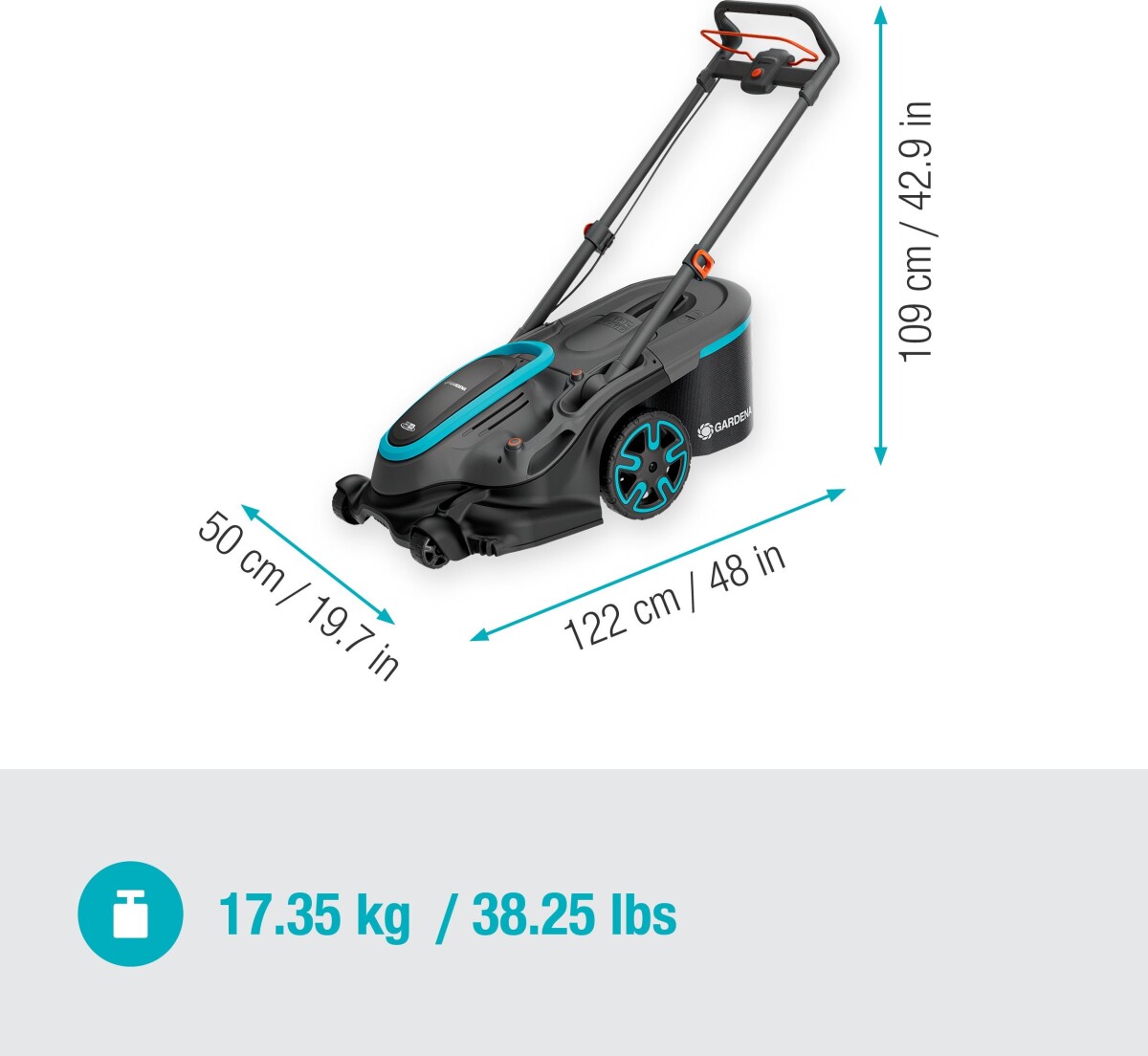 Gardena Plæneklipper - Powermax Duo 4636V 4Ah - Batteridrevet