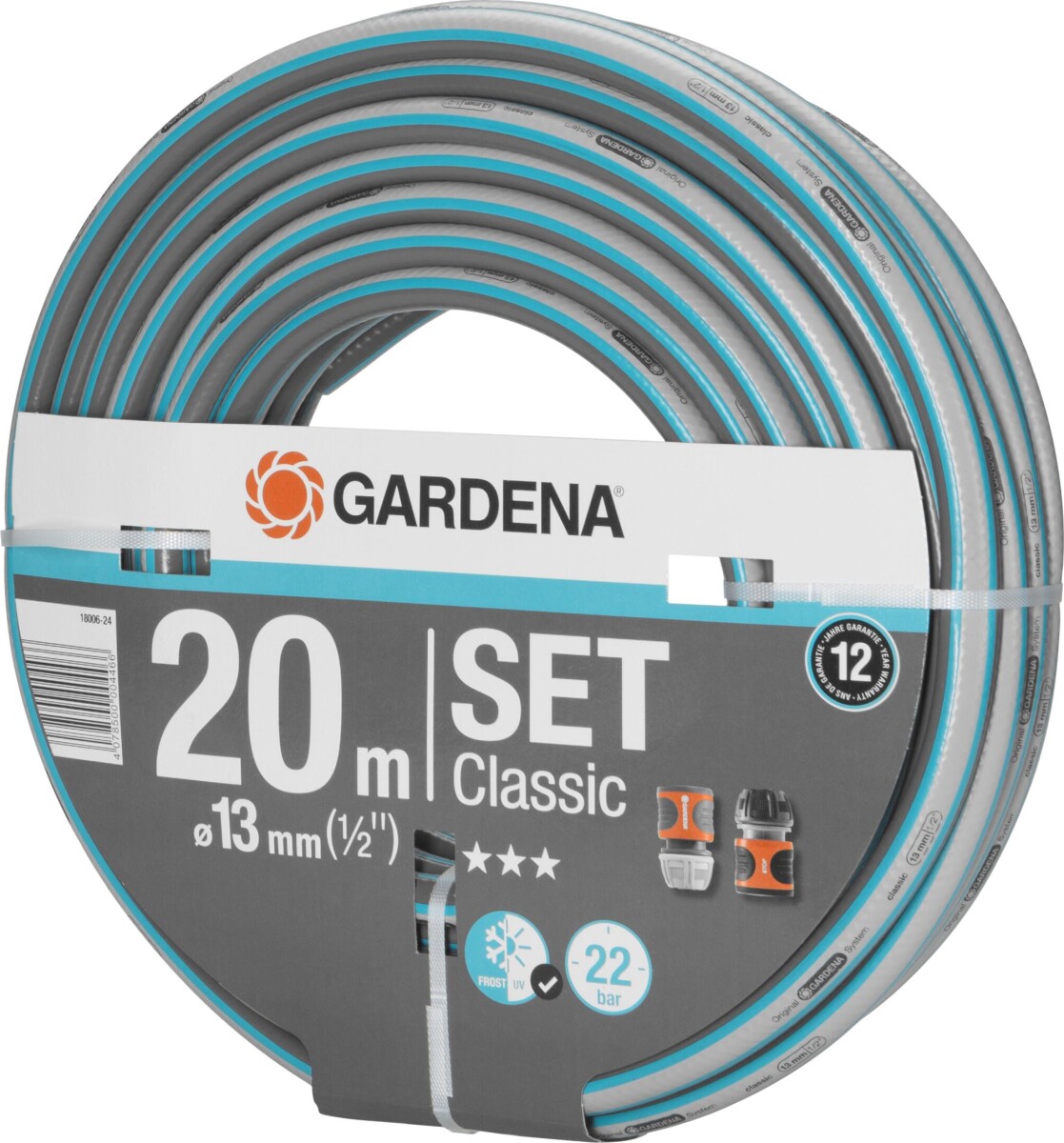 Gardena - Classic - Haveslange Inkl Fittings - 20M 13Mm 22 Bar - 18006-24