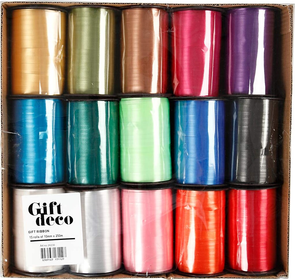 Gavebånd - Forskellige Farver - B 10 Mm - Blank - 15X250 M
