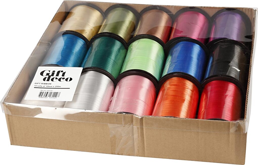 Gavebånd - Forskellige Farver - B 10 Mm - Blank - 15X250 M