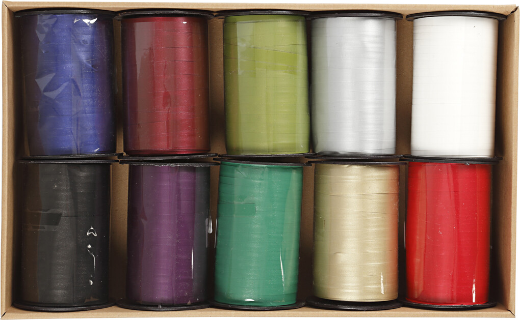 Gavebånd - Forskellige Farver - B 10 Mm - Mat - 10X250 M