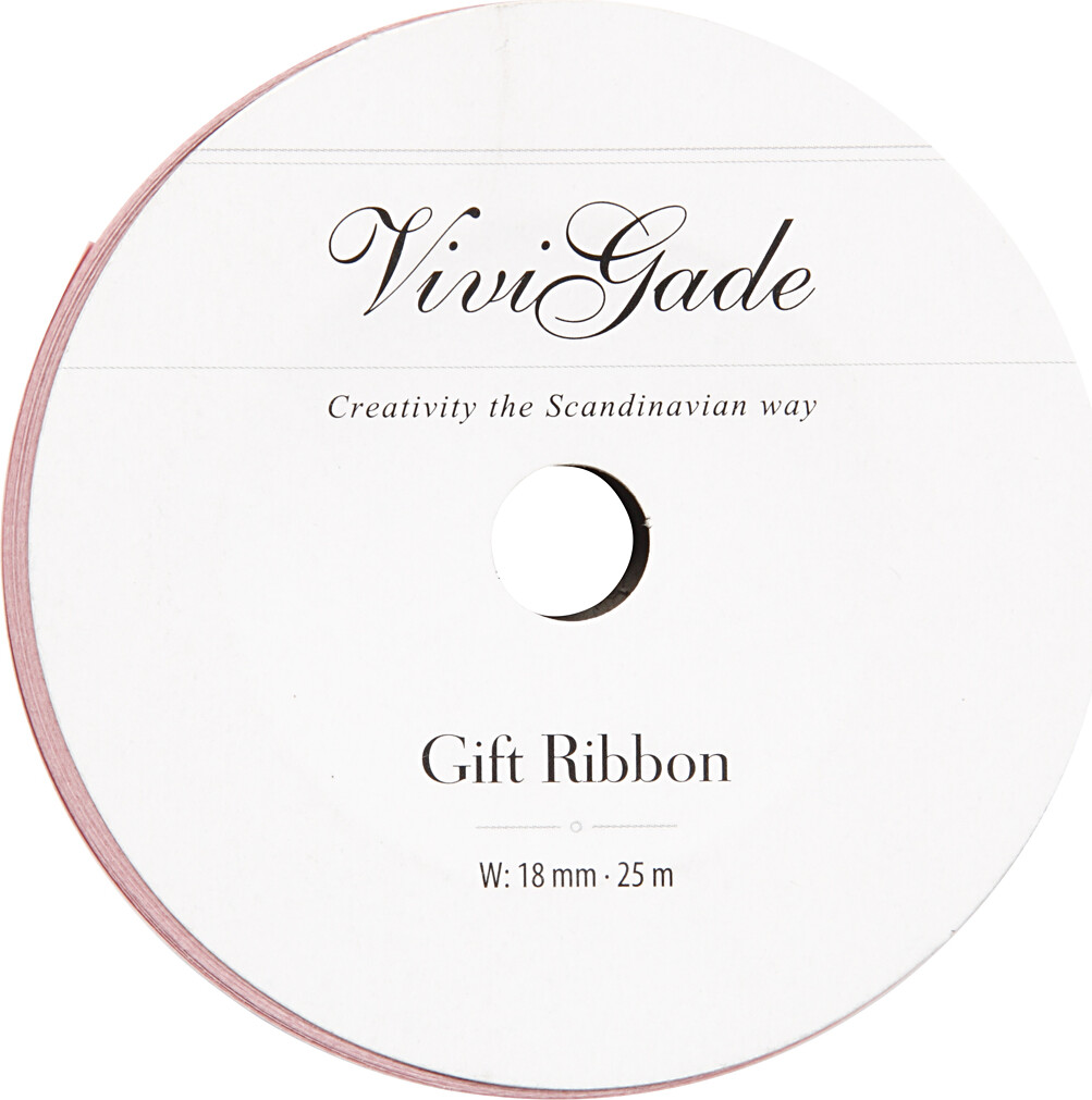 Gavebånd - Lyserød - B 18 Mm - Mat - 25 M