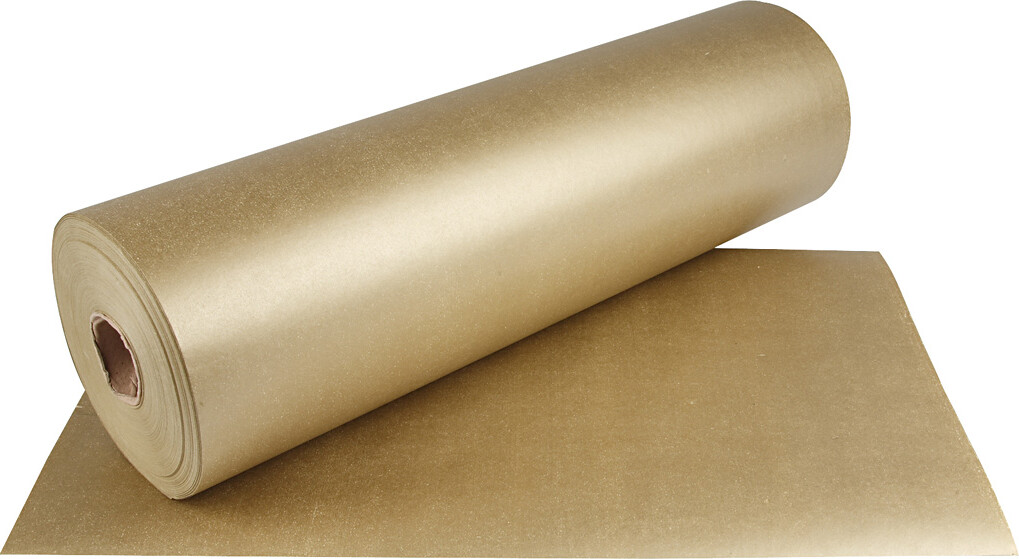 Gavepapir - Guld Ensfarvet - B 50 Cm - 60 G - 100 M