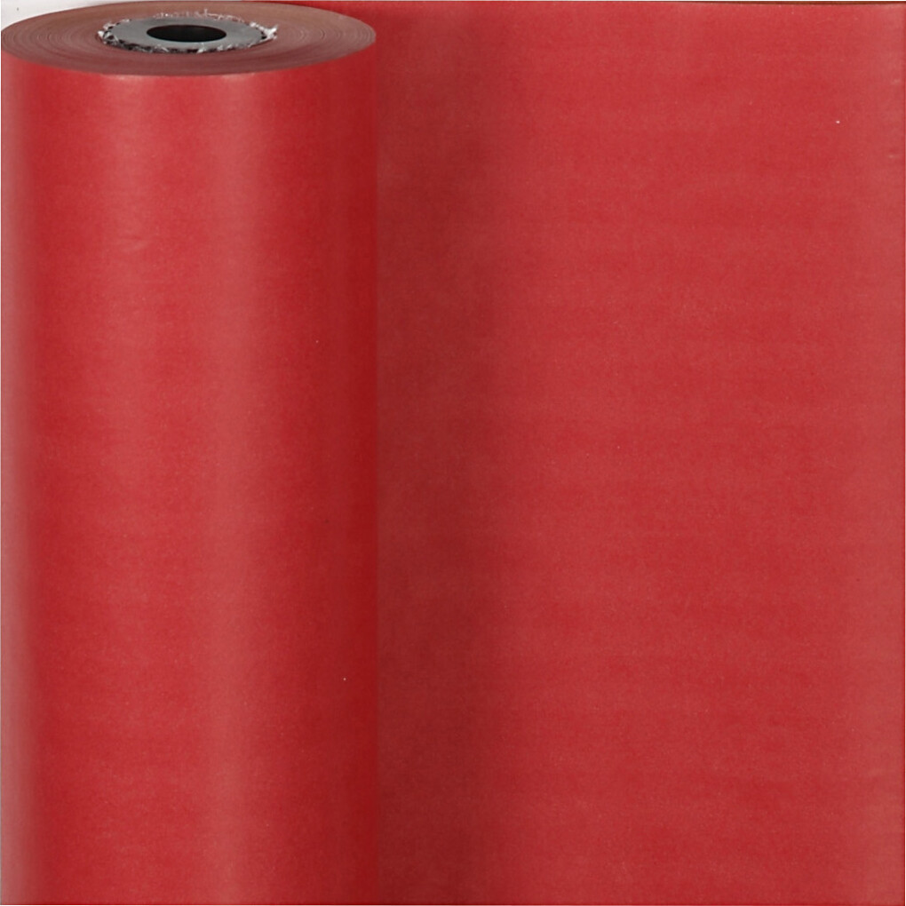 Gavepapir - Rød Ensfarvet - B 50 Cm - 60 G - 100 M