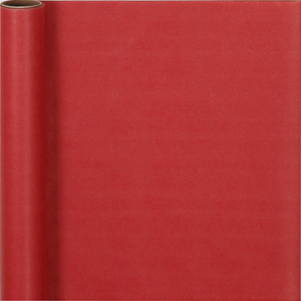 Gavepapir - Rød Ensfarvet - B 50 Cm - 60 G - 5 M