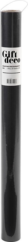 Gavepapir - Sort Ensfarvet - B 50 Cm - 60 G - 5 M