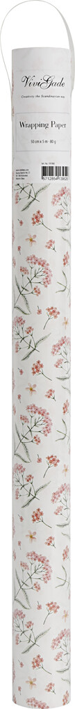 Gavepapir - Blomster - B 50 Cm - 80 G - 5 M