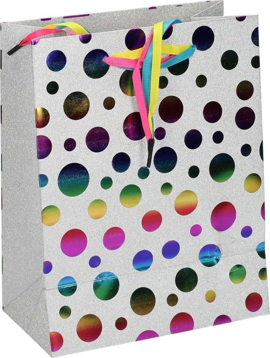 Gavepose Glitter Foil 18 X 10 X 23 Cm - 1 Stk - Assorteret