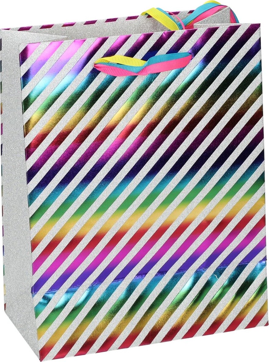 Gavepose Glitter Foil 18 X 10 X 23 Cm - 1 Stk - Assorteret