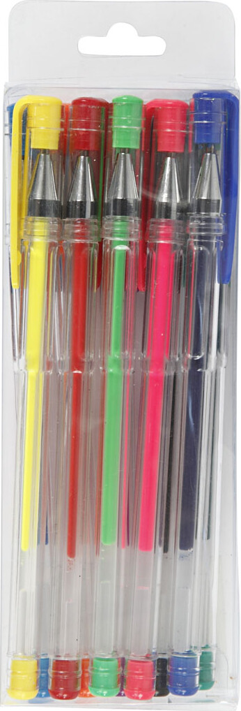 Gel Kuglepen - Tykkelse 0 8 Mm - Assorterede Farver - 10 Assorterede
