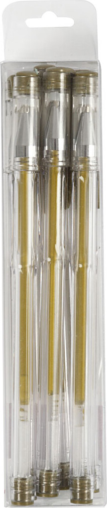 Gel Kuglepen - Tykkelse 0 8 Mm - Guld - 6 Stk