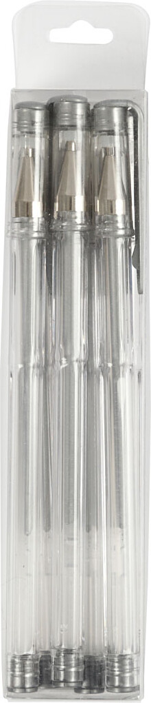 Gel Kuglepen - Tykkelse 0 8 Mm - Sølv - 6 Stk